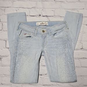 Hollister Rhinestone Light Wash Skinny Jeans 👖